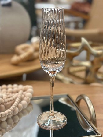 Taça Champanhe Vidro Haste Ambar Classic