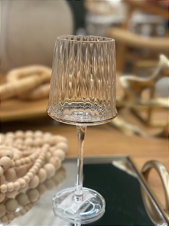 Taça Vidro Borda Ouro