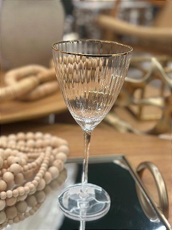 Taça Vidro Vinho Borda Lines 400ml