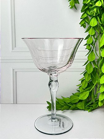 Taça de Vidro Rosa e Cinza 180ml