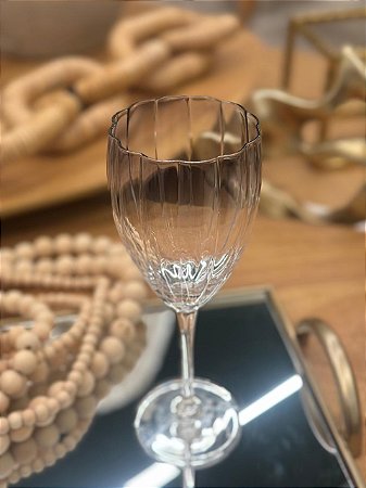 Taça Vidro Transparente Cinza 320ml