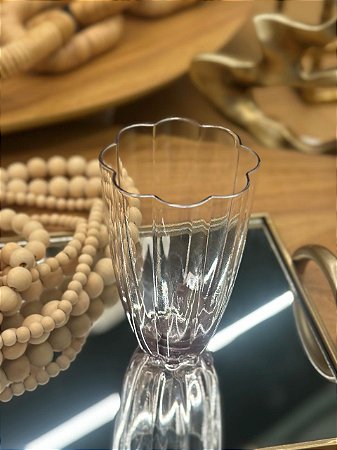 Copo vidro Transparente e Lilás 480ml