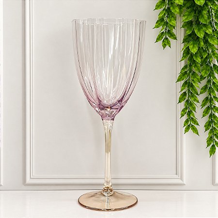 Taça de Vidro Transparente e Lilas