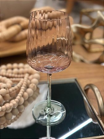 Taça Vidro Rosa e Verde 330ml