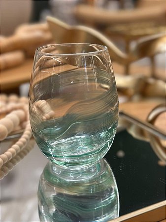 Copo Vidro Transparente e Verde