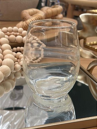 Copo Vidro Transparente e Branco
