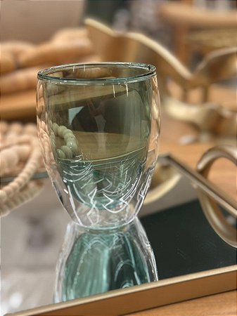 Copo Vidro Duplo Verde