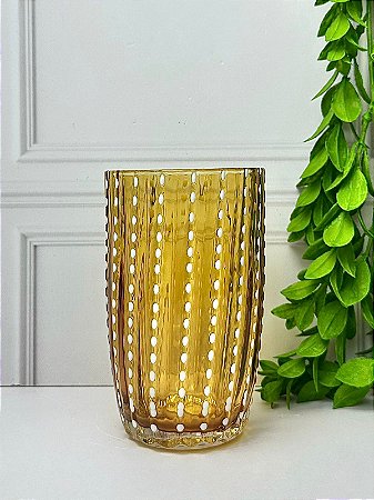 Copo Alto Vidro Orquídea Âmbar
