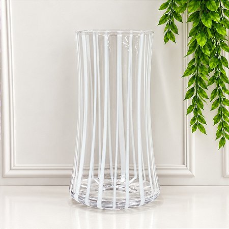 Copo Vidro Transparente Branco 380ml