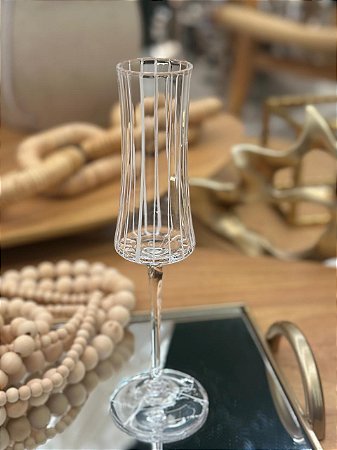 Taça Vidro Transparente Branco 180ml