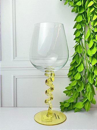 Taça Vidro Transparente Amarelo
