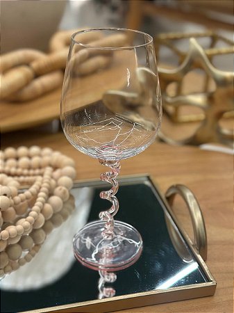 Taça Vidro Transparente Rosa