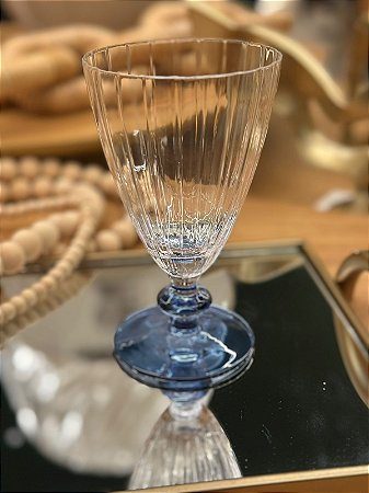 Taça Vidro Transparente Azul