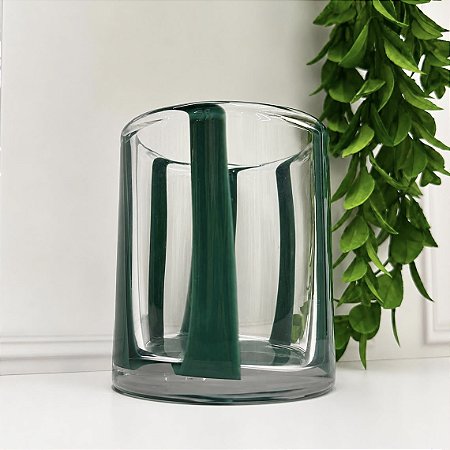 Copo Vidro Faixa Verde (280 ml)