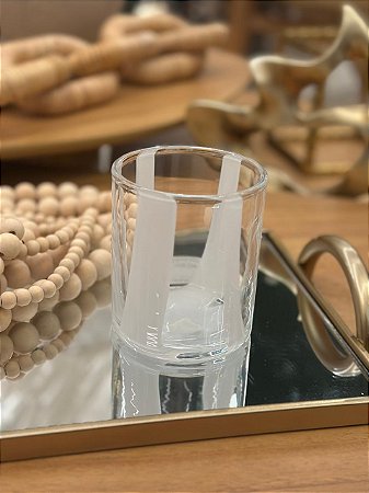 Copo Vidro Faixa Branca