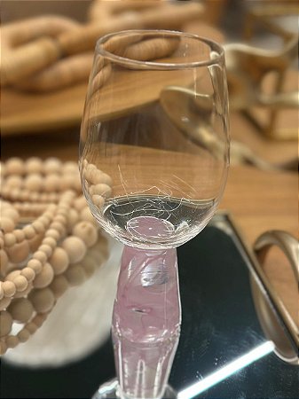 Taça Vidro Transparente Base Violeta 400ml