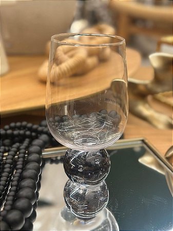 Taça Transparente Esfera Cinza 540ml