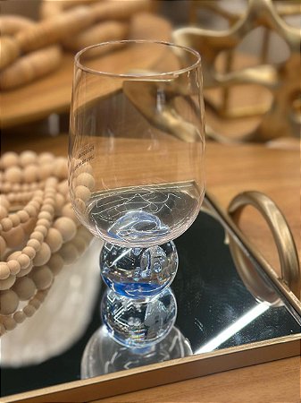 Taça Transparente Esfera Azul 540ml