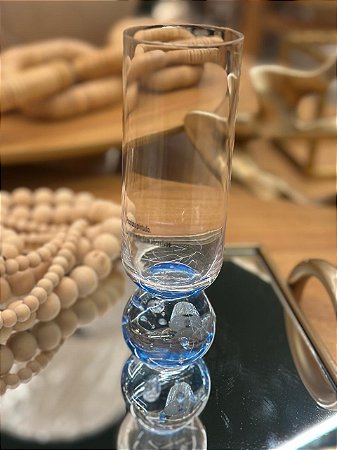 Taça Transparente Esfera Azul 250ml