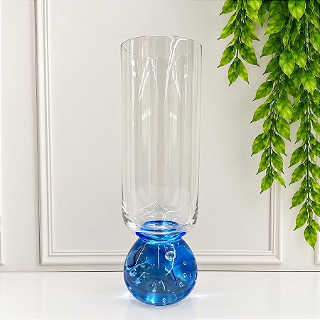Taça Transparente Esfera Azul 250ml