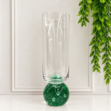 Taça Transparente Esfera Verde 250ml
