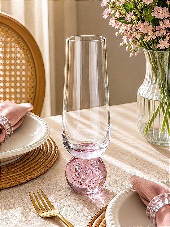 Taça Transparente Esfera Pink 250ml