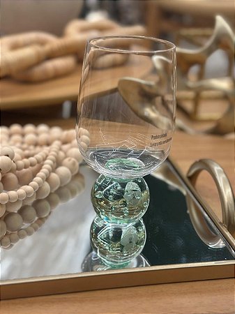 Taça Transparente Esfera Verde 540ml