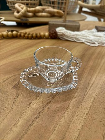 Xícara Café Cristal Coração 80ml
