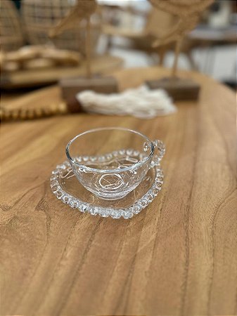Xícara de Chá Cristal Coração 170ml