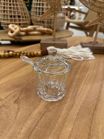 Açucareiro Cristal Fio Ouro Radial