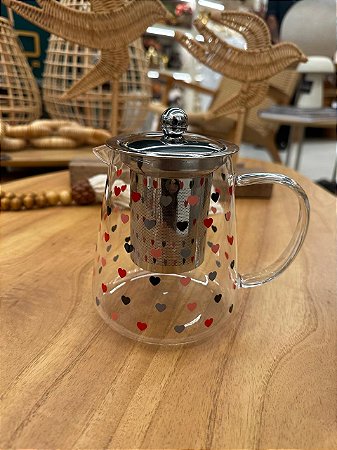 Chaleira Vidro Filtro Inox Love 750ml