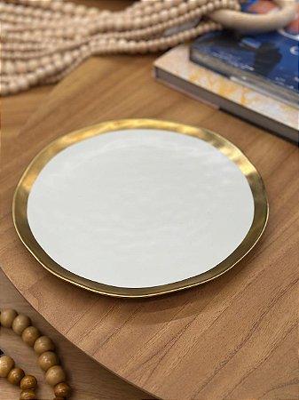 Prato Raso Porcelana Dubai Br Dourado