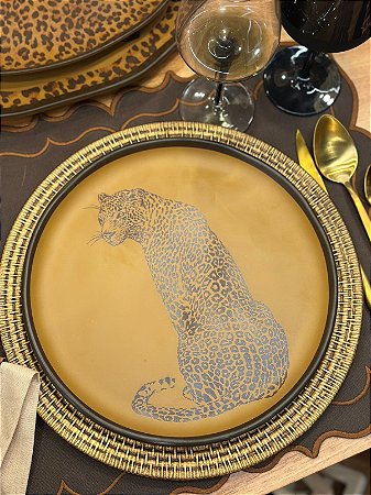 Prato Raso Onça Marrom