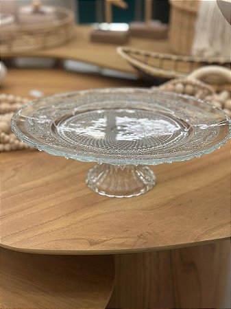 Prato Bolo Vidro c/ Pé Angel