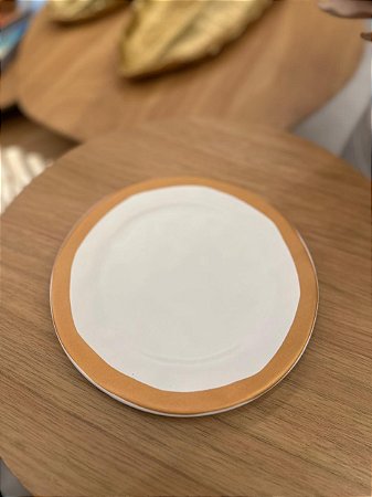 Prato Sobremesa Bege c/ Filete Amassada