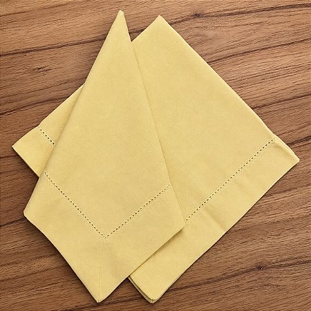 Guardanapo Linho Ponto Ajour Amarelo bebê
