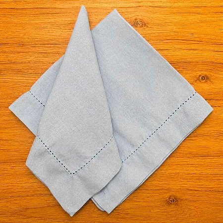 Guardanapo Linho Misto Ponto Ajour 45x45 Azul Bebê