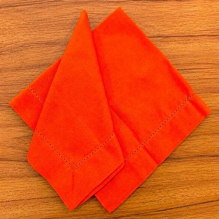 Guardanapo Linho Misto Ponto Ajour 45x45 Laranja