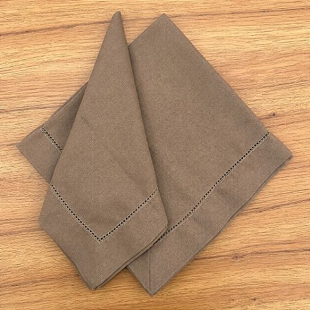 Guardanapo Linho Misto Ponto Ajour 45x45 Marrom rose