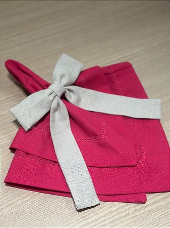 Guardanapo Linho Misto Ponto Ajour 45x45 Pink