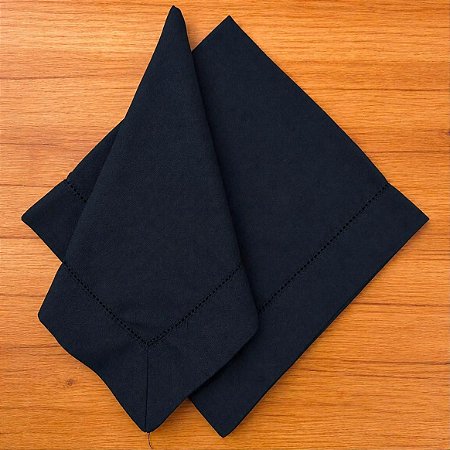 Guardanapo Linho Misto Ponto Ajour 45x45 Preto