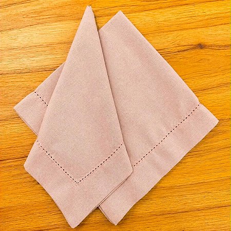 Guardanapo Linho Misto Ponto Ajour 45x45 Rosa Seco