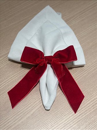 Porta Guardanapo Veludo Cereja