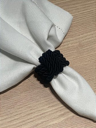 Porta Guardanapo Corda Preto