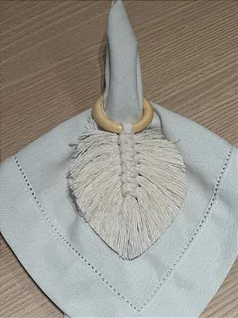 Porta Guardanapo Folha Macramê Bege