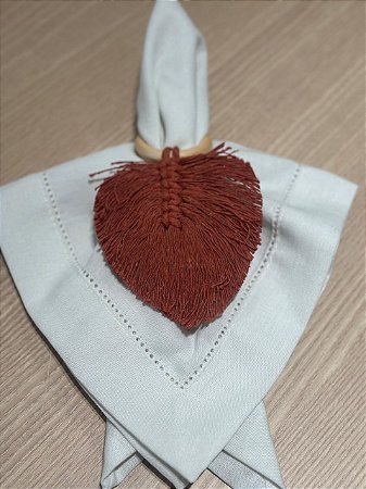 Porta Guardanapo Folha Macramê Terracota