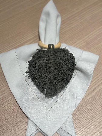 Porta Guardanapo Folha Macramê Verde Musgo