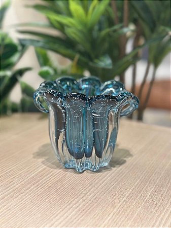 Vaso de Vidro Italy Azul 13x11