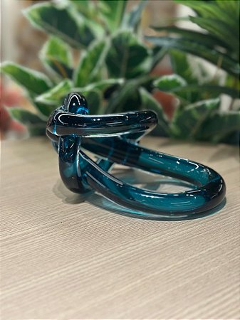 Peça Decorativa Vidro Azul 17x10