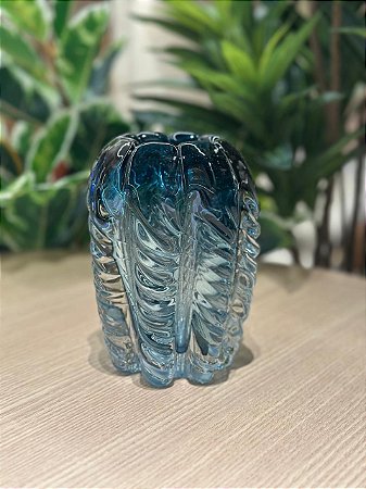 Vaso de Vidro Italy Azul 11x11